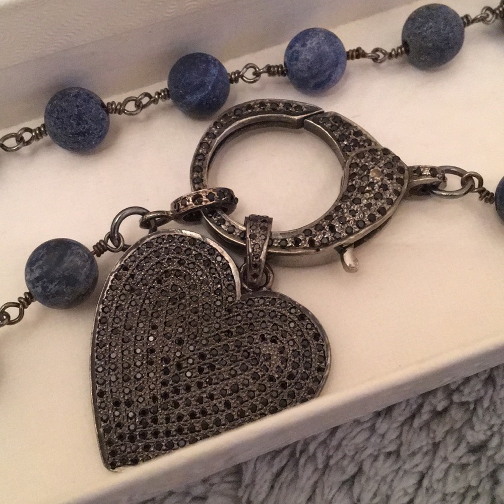 Beautiful crystal heart beaded necklace